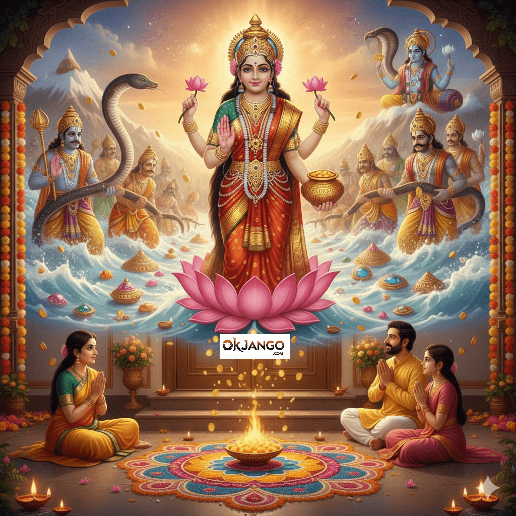 Diwali Celebrated as the Emergence of Goddess Lakshmi