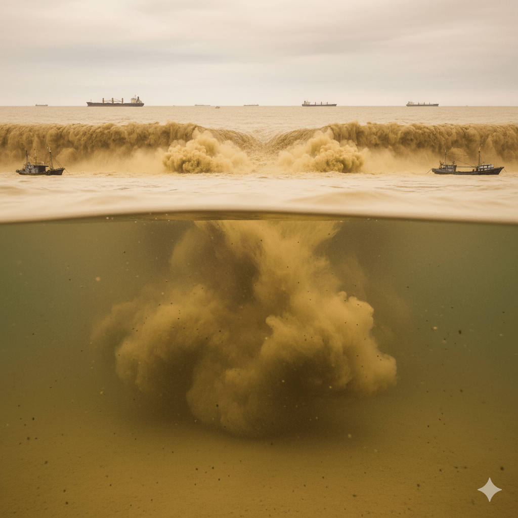 Ocean Yellow Sea: Sediment's Power